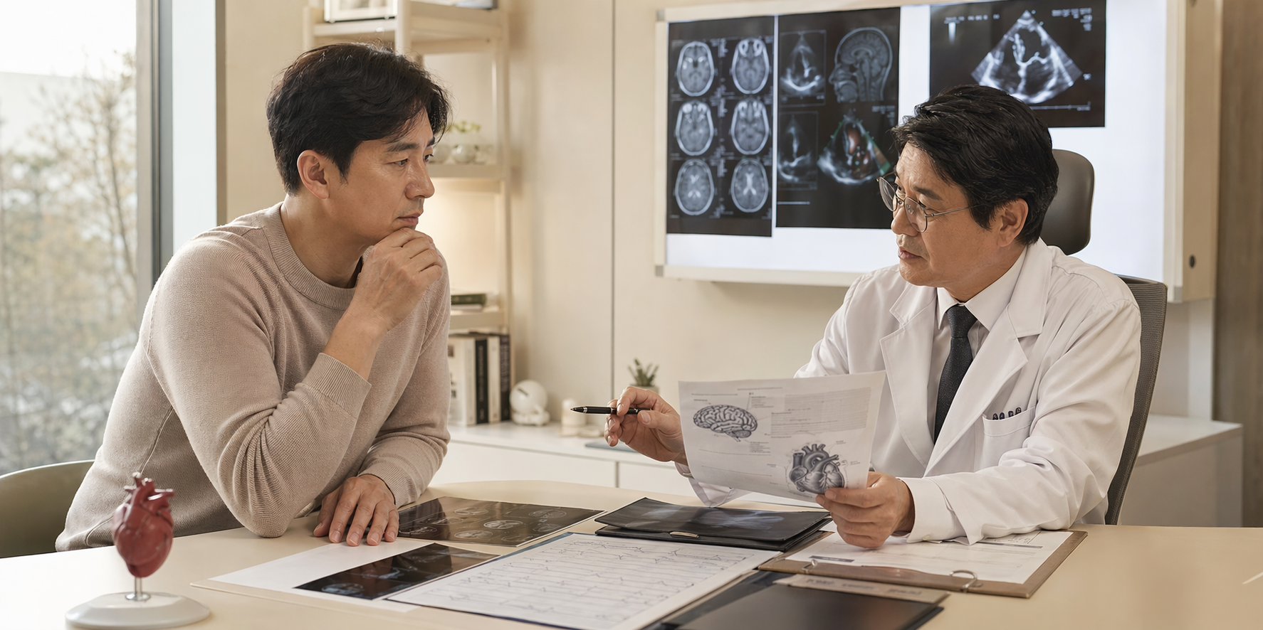 뇌와 심장 보장 범위를 정리한 장면