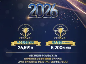 보험GA협회, 2026년 우수인증설계사 2만6591명 선정