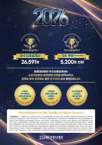 보험GA협회, 2026년 우수인증설계사 2만6591명 선정