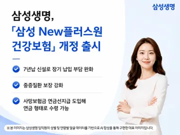 삼성생명, ‘삼성 New플러스원 건강보험’ 개정 출시
